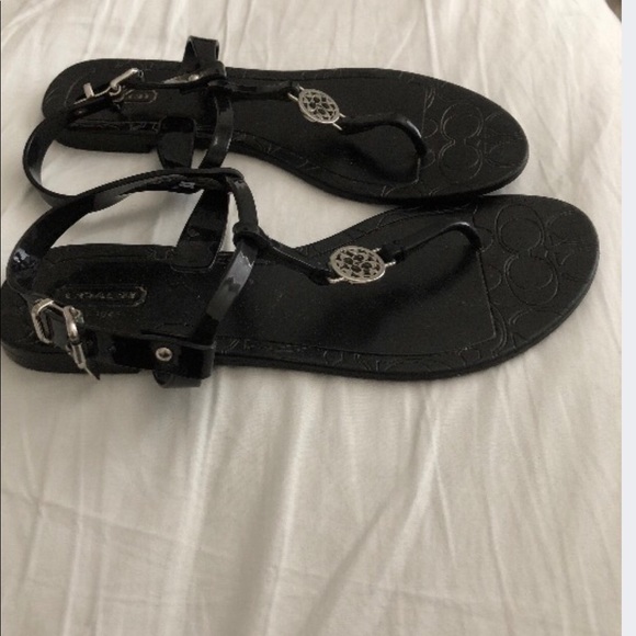 Black Coach Jelly Sandals - Picture 2 of 3